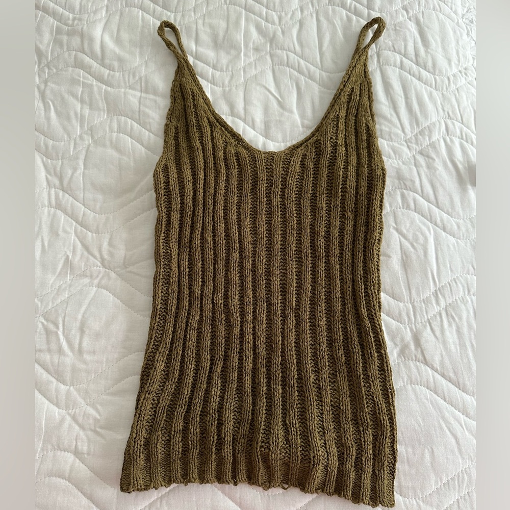 Green Crocheted Tank Top